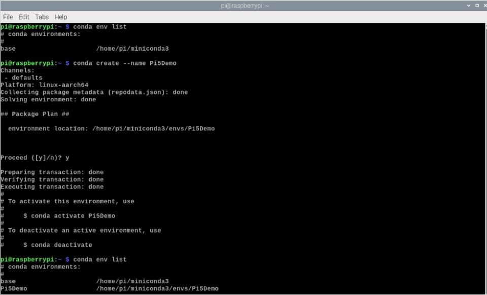 conda create --name Pi5Demo创建环境.png